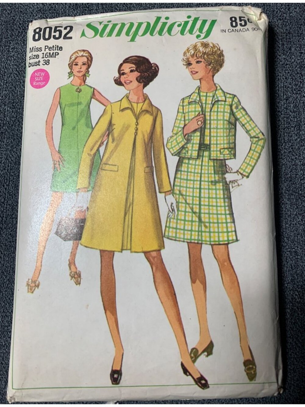 Simplicity Misses Dress Coat Jacket Sewing Pattern Size 16P 8052 Uncut